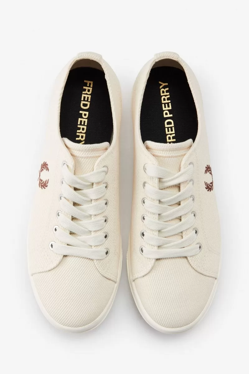 Fred Perry Newstead Mens Plimsolls Beige 548 1 ZOOM - Fred Perry Newstead Men's Plimsolls Beige Whisky Brown YOAGR2610