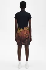Fred Perry Palm Print Piqué Women’s Dress Black AGOWR8546