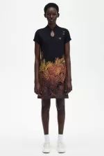 Fred Perry Palm Print Piqué Women’s Dress Black AGOWR8546