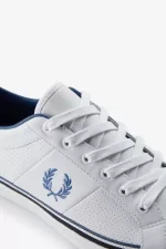Fred Perry Perforated Baseline Men’s Tennis Shoes White Midnght Blue MOJYW4298