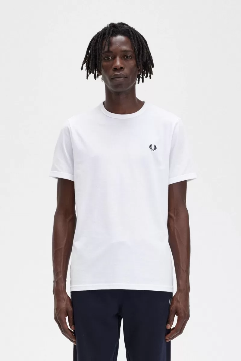 Fred Perry Ringer Men’s T-Shirt White NDTPZ2810 Fred Perry Ringer Men’s T-Shirt White NDTPZ2810