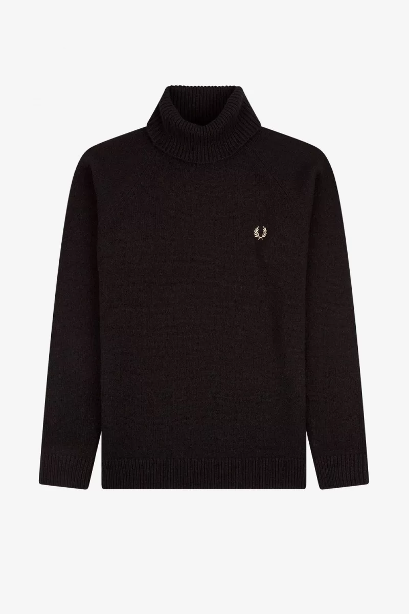 Fred Perry Roll Neck Men’s Jumper Black SDPNB7649 Fred Perry Roll Neck Men’s Jumper Black SDPNB7649