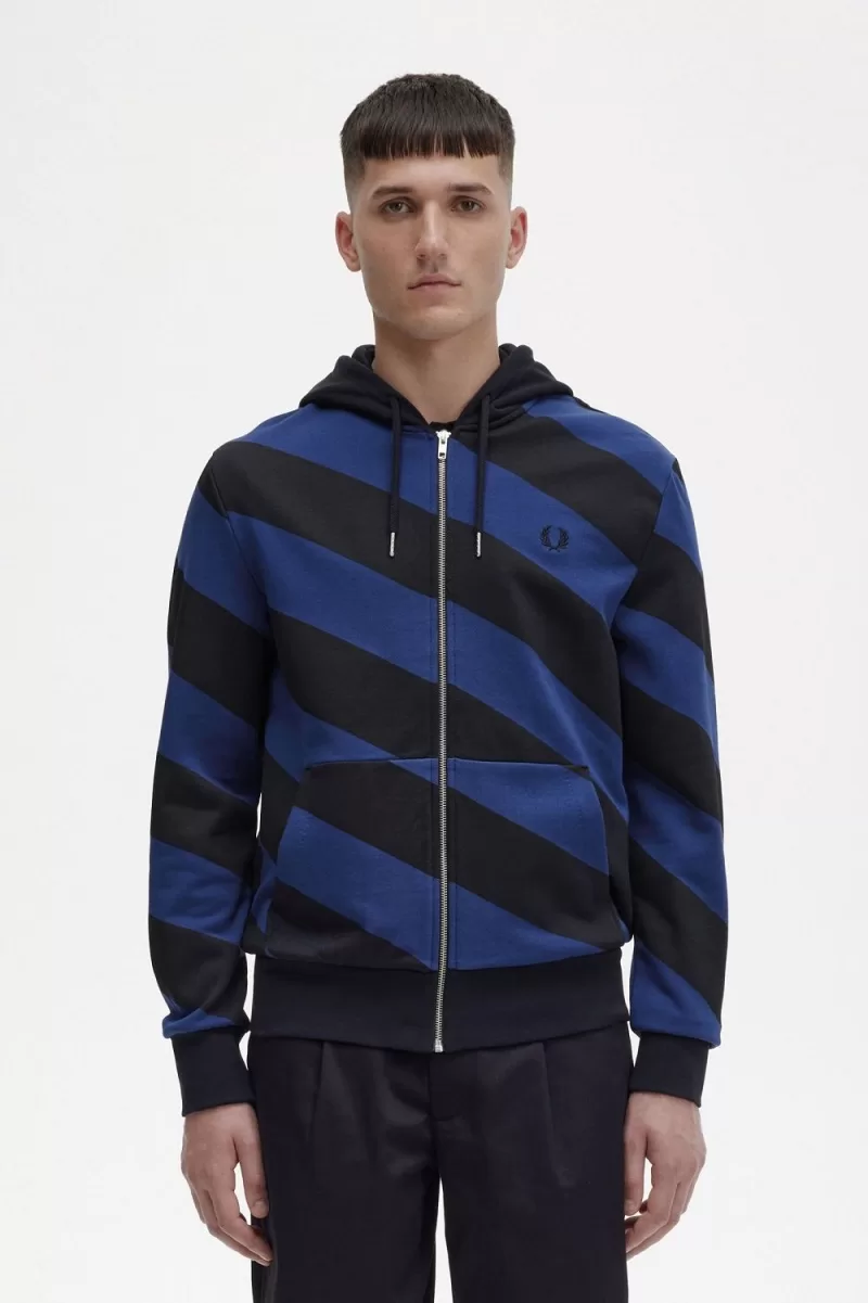 Fred Perry Striped Zip-Through Hooded Men’s Sweatshirts Black QTNHF9735 Fred Perry Striped Zip-Through Hooded Men’s Sweatshirts Black QTNHF9735