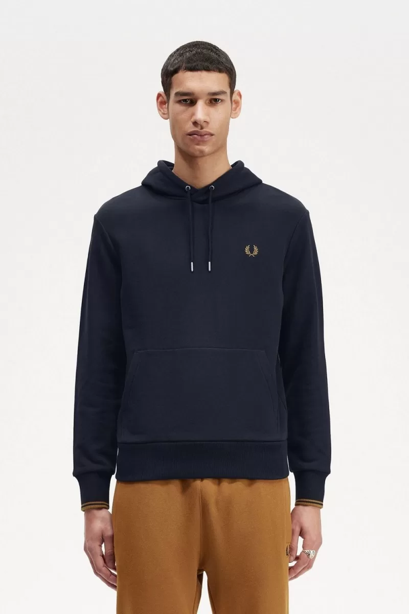 Fred Perry Tipped Hooded Men’s Sweatshirts Navy Dark Coffee PXFQA3056 Fred Perry Tipped Hooded Men’s Sweatshirts Navy Dark Coffee PXFQA3056