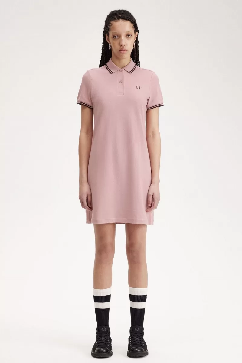 Fred Perry Twin Tipped Shirt Womens Dres 1093 ZOOM 1 - Fred Perry Twin Tipped Shirt Women's Dress Dusty Rose Pink OMJGP3510
