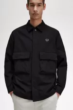 Fred Perry Utility Men’s Shirt Black QOGWA5194