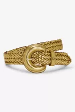 Fred Perry Woven Leather Women’s Belts Gold FVGYC2603