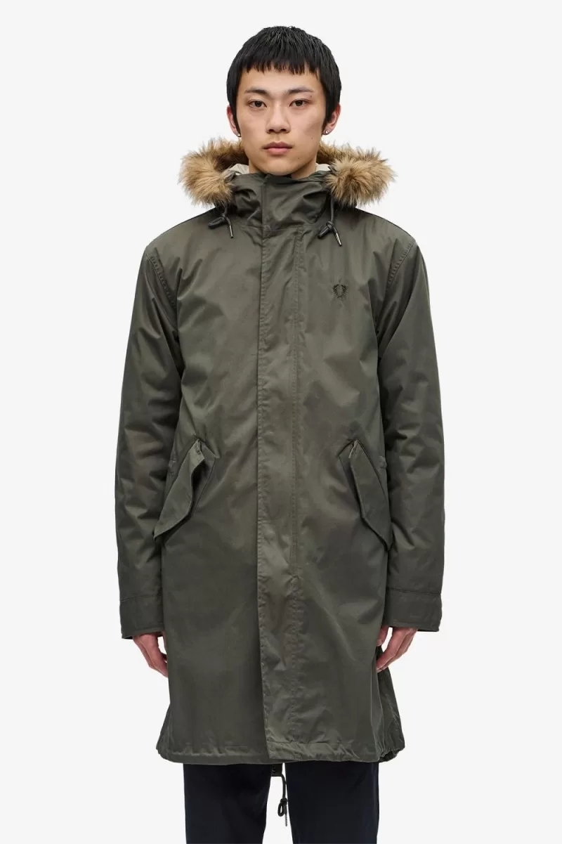 Fred Perry ZipIn Liner Mens Parka Field  35 ZOOM - Fred Perry Zip-In Liner Men's Parka Field Green WGCSO7526