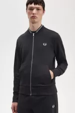 Fred Perry Zip Through Men’s Sweatshirts Black TQSNX6148